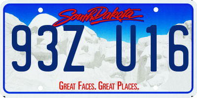 SD license plate 93ZU16