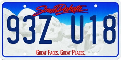 SD license plate 93ZU18