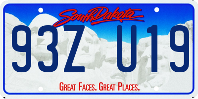 SD license plate 93ZU19