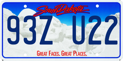 SD license plate 93ZU22