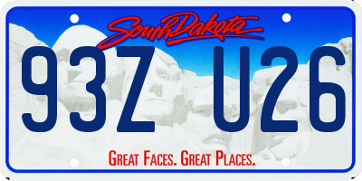 SD license plate 93ZU26