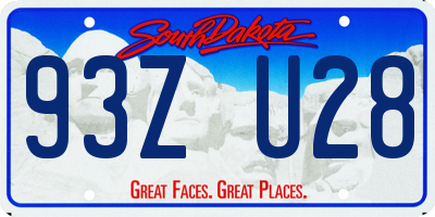SD license plate 93ZU28