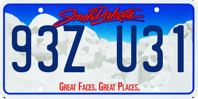 SD license plate 93ZU31