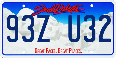 SD license plate 93ZU32