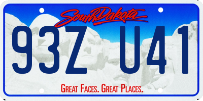SD license plate 93ZU41