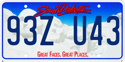 SD license plate 93ZU43