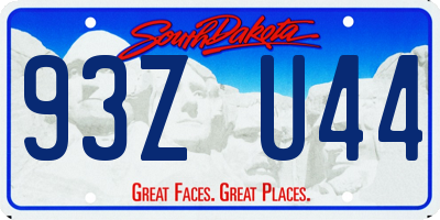 SD license plate 93ZU44