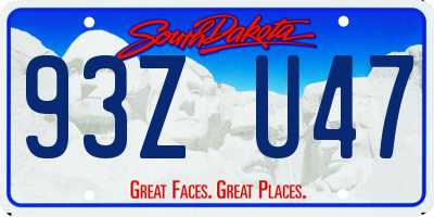 SD license plate 93ZU47