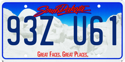 SD license plate 93ZU61