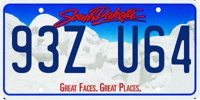 SD license plate 93ZU64