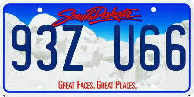 SD license plate 93ZU66