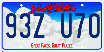 SD license plate 93ZU70