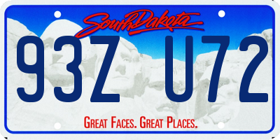 SD license plate 93ZU72