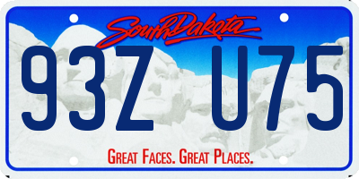 SD license plate 93ZU75