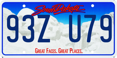 SD license plate 93ZU79