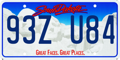 SD license plate 93ZU84