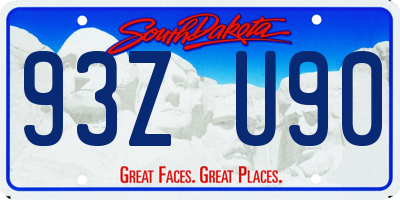 SD license plate 93ZU90