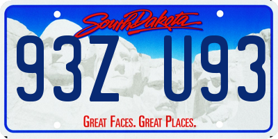 SD license plate 93ZU93