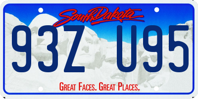 SD license plate 93ZU95