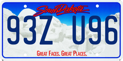 SD license plate 93ZU96