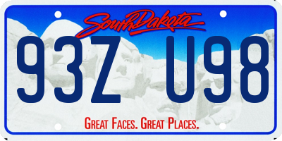 SD license plate 93ZU98