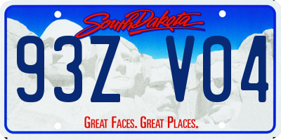 SD license plate 93ZV04