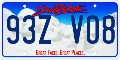 SD license plate 93ZV08