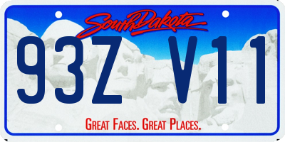 SD license plate 93ZV11