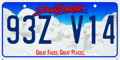 SD license plate 93ZV14