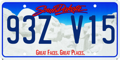 SD license plate 93ZV15