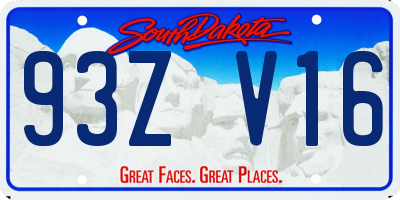 SD license plate 93ZV16