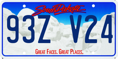 SD license plate 93ZV24