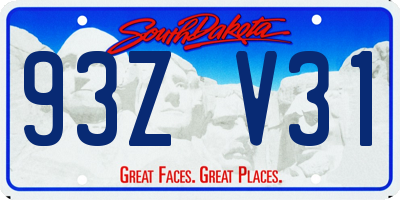 SD license plate 93ZV31