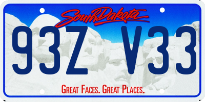 SD license plate 93ZV33