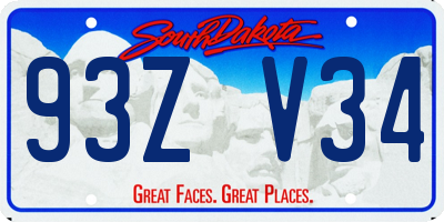 SD license plate 93ZV34