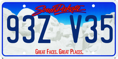 SD license plate 93ZV35