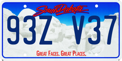 SD license plate 93ZV37