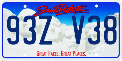 SD license plate 93ZV38