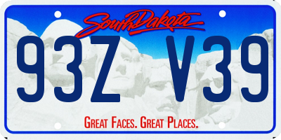 SD license plate 93ZV39