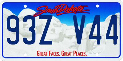 SD license plate 93ZV44