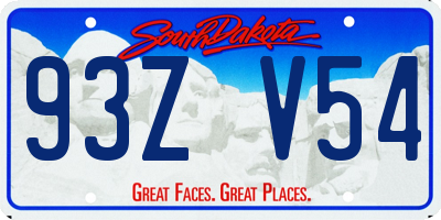 SD license plate 93ZV54