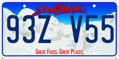 SD license plate 93ZV55