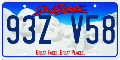 SD license plate 93ZV58