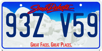 SD license plate 93ZV59