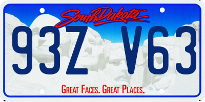 SD license plate 93ZV63