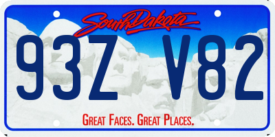 SD license plate 93ZV82