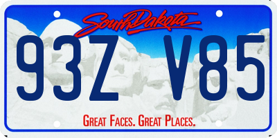 SD license plate 93ZV85