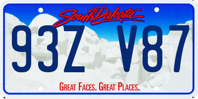 SD license plate 93ZV87