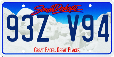 SD license plate 93ZV94