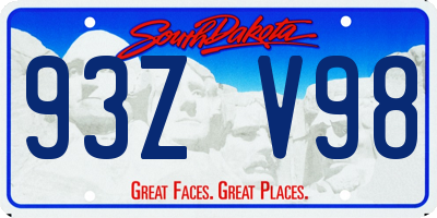 SD license plate 93ZV98